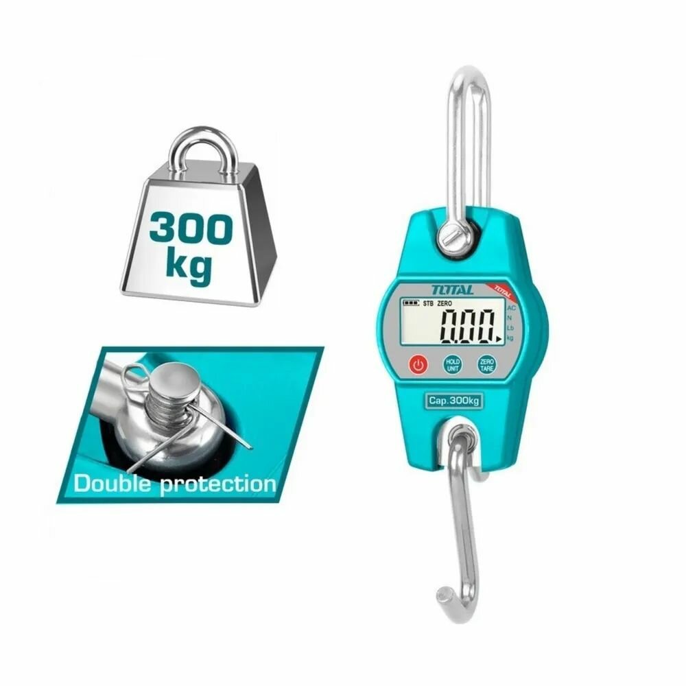 Крановые весы TOTAL THESA63001, с индикацией, электронные, точность измерения 100г