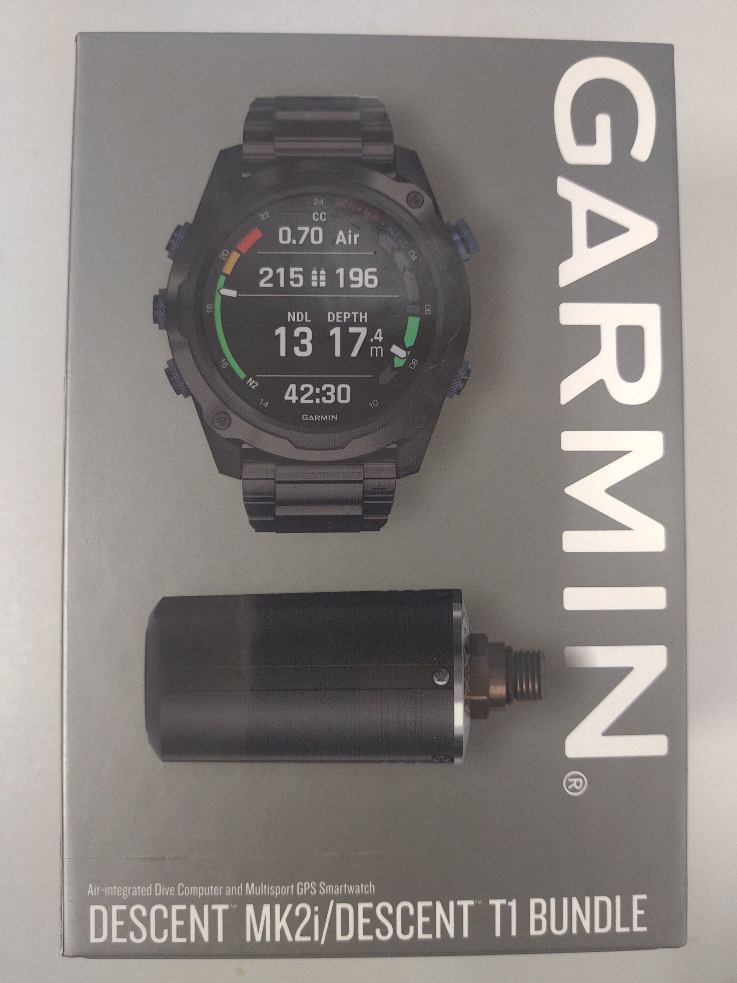 Умные часы Garmin Descent Mk2i Carbon Grey DLC with Titanium band + датчик Descent T1 (010-02132-12)