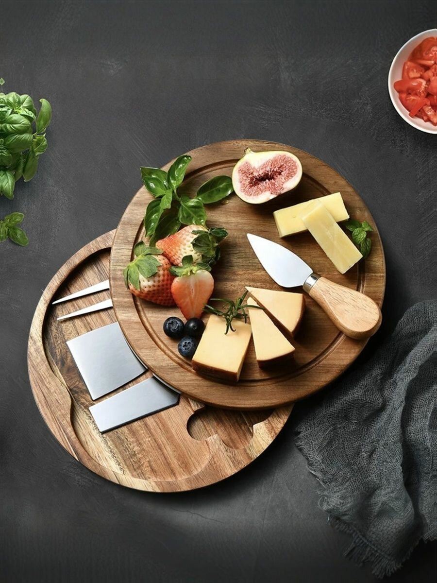 Сырная доска разделочная доска ножи вилка для сыра и закусок