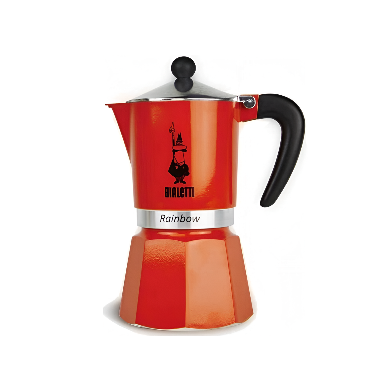 Гейзерная кофеварка Bialetti "Rainbow" 4962 , теплоизоляционная ручка, на 3 порции, алюминий, красная
