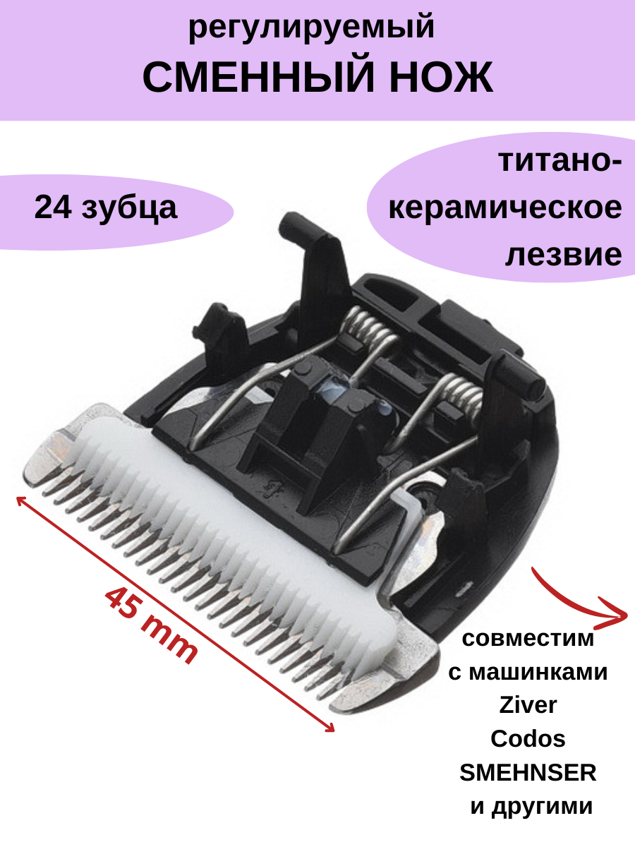Регулируемый сменный ножевой блок, для груминга и стрижки, совместимый с различными моделями машинок