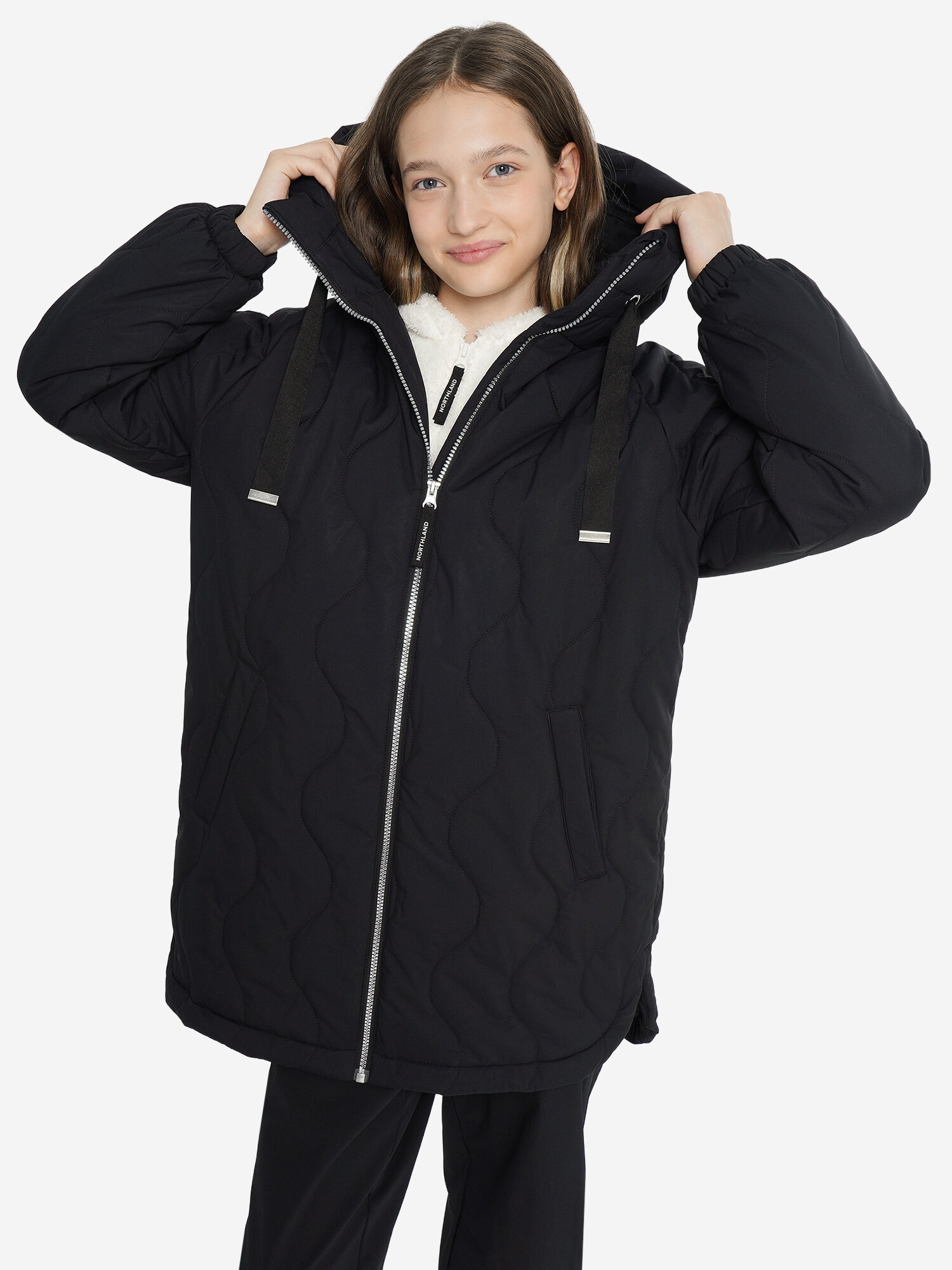 Куртка Northland Professional Travel Girls' Padded Jacket размер 158-164 черный