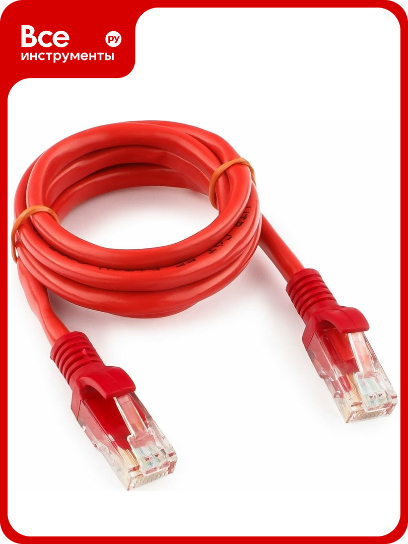 Многожильный патч-корд Cablexpert UTP кат.5e, 1м, литой, красный PP12-1M/R
