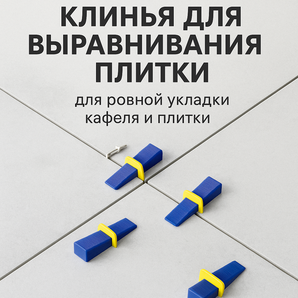 Клинья для плитки VIBRO ЧОПИК+, многоразовые, система нивелирования, 50 штук