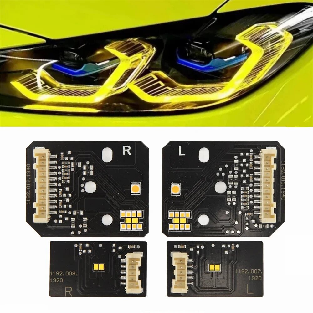 Лазерная фара желтого цвета, модель DRL, Детская плата, Комплект модуля для BMW M3 G80 G81 M4 G82 G83 4 серии G22 G23 G26 2021 + дневной свет, EU Spec 1 set
