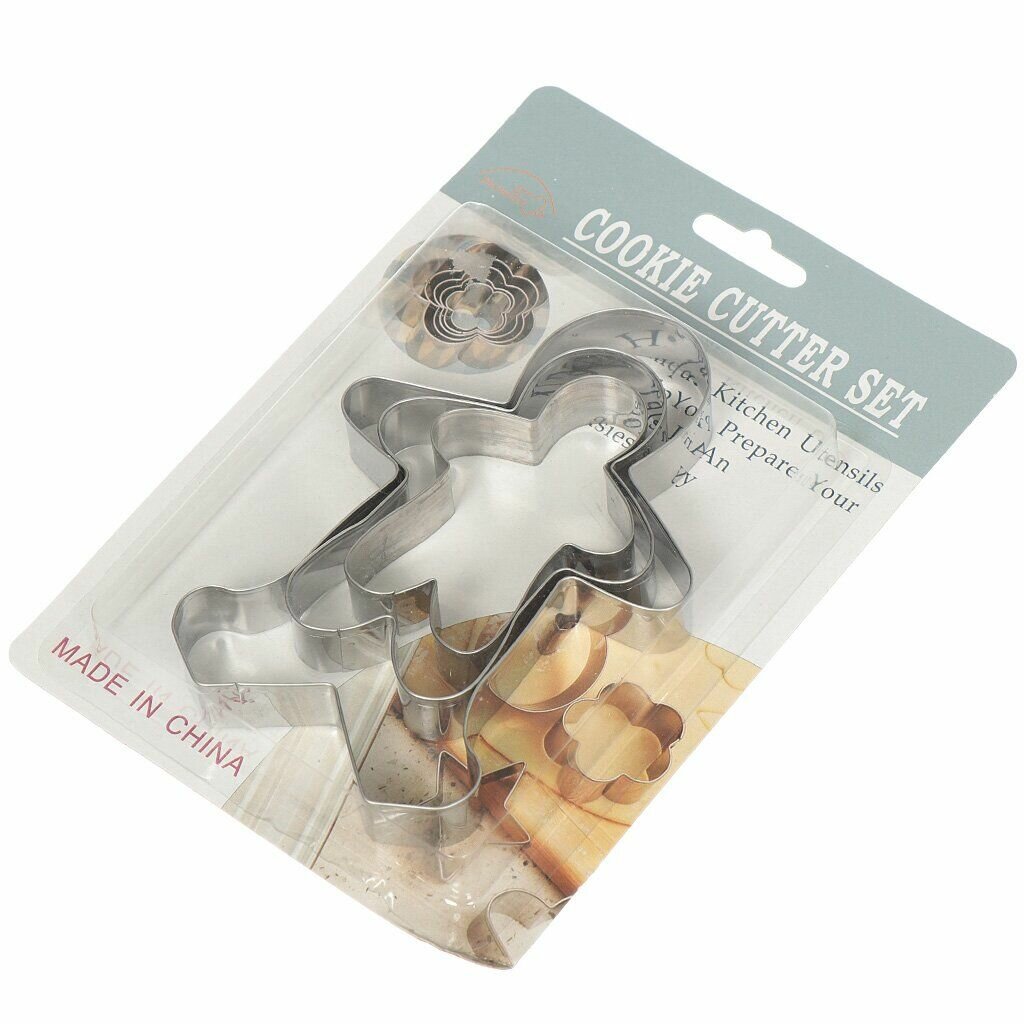 Форма для печенья нержавеющая сталь 3 шт фигурная человечек Y3-1069