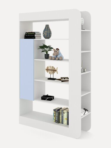 Изображение товара Есэндвич Альт Лаворо Стеллаж, перегородка для зонирования 120 х190х35 см (Белый/Серенити)