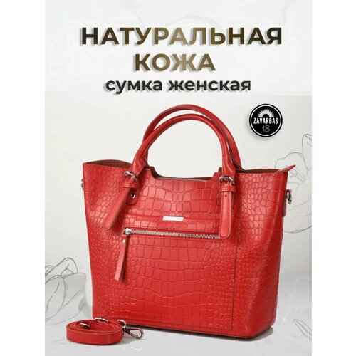 Сумка тоут , фактура под рептилию, белый