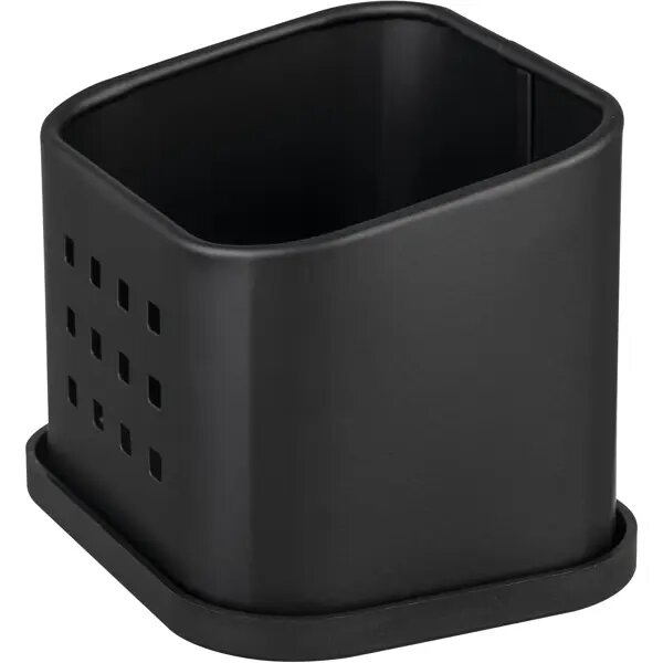 Подставка для губки настольная 11x8.5x8.5 см металл цвет черный