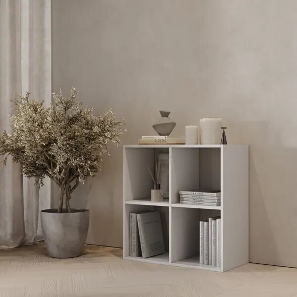 Стеллаж Spaceo KUB 4 секции 70.4x70.5x31.7 см ЛДСП цвет белый