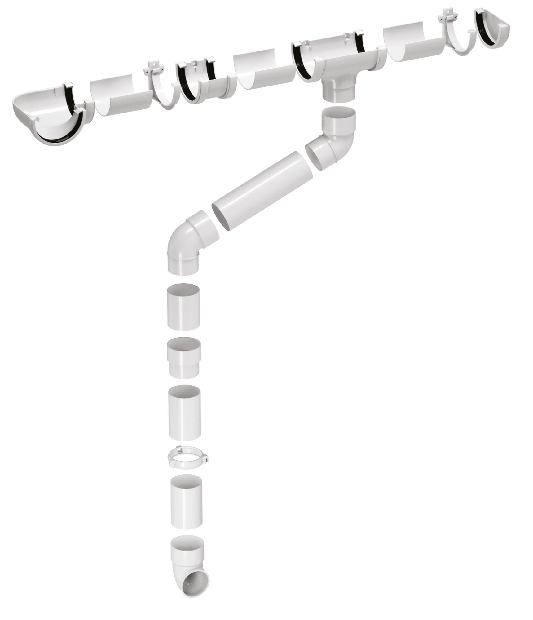 Муфта соединительная графит 1 шт, соединитель трубы водосточной — фото 1