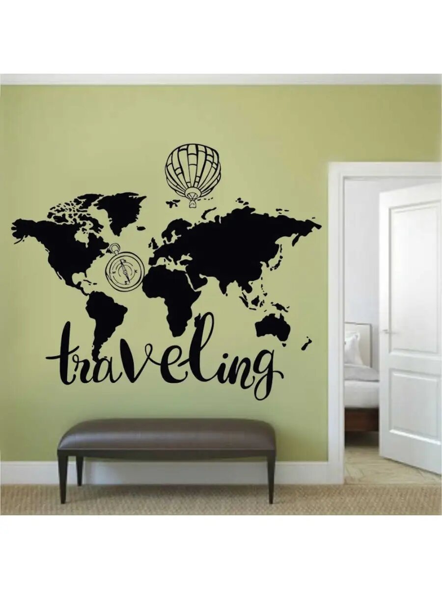 Наклейка на стену для декора интерьерная Traveling