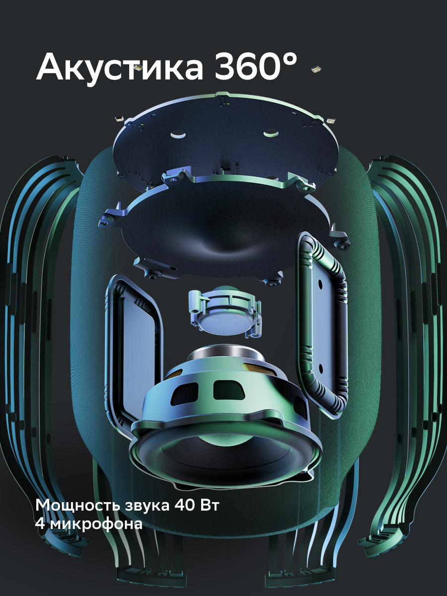 Умная колонка Sber SberBoom 40 Вт с голосовым ассистентом Салют (SBDV-00090t), красный — фото 1