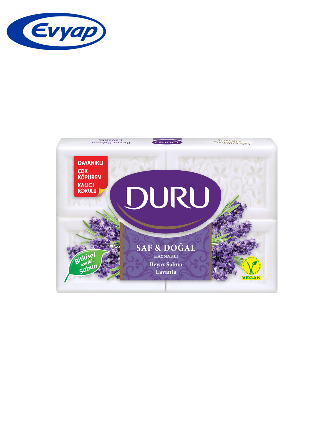 Туалетное мыло Duru Pure&Natural Лаванда, 150 гр*4