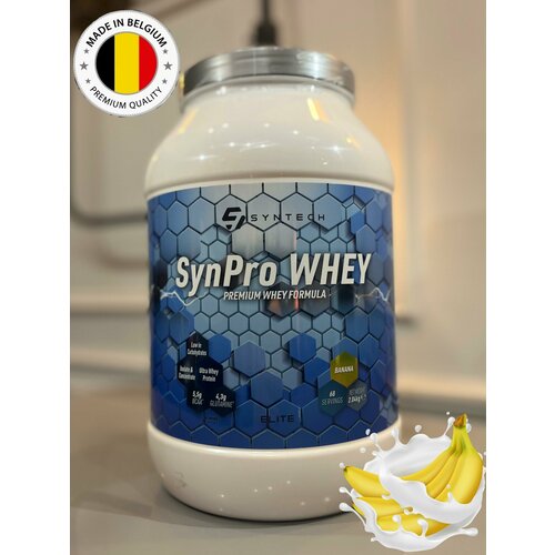 Протеин. Syntech Nutrition SynPro Whey (Изолят сывороточного белка) 2040 г. Вкус: банан