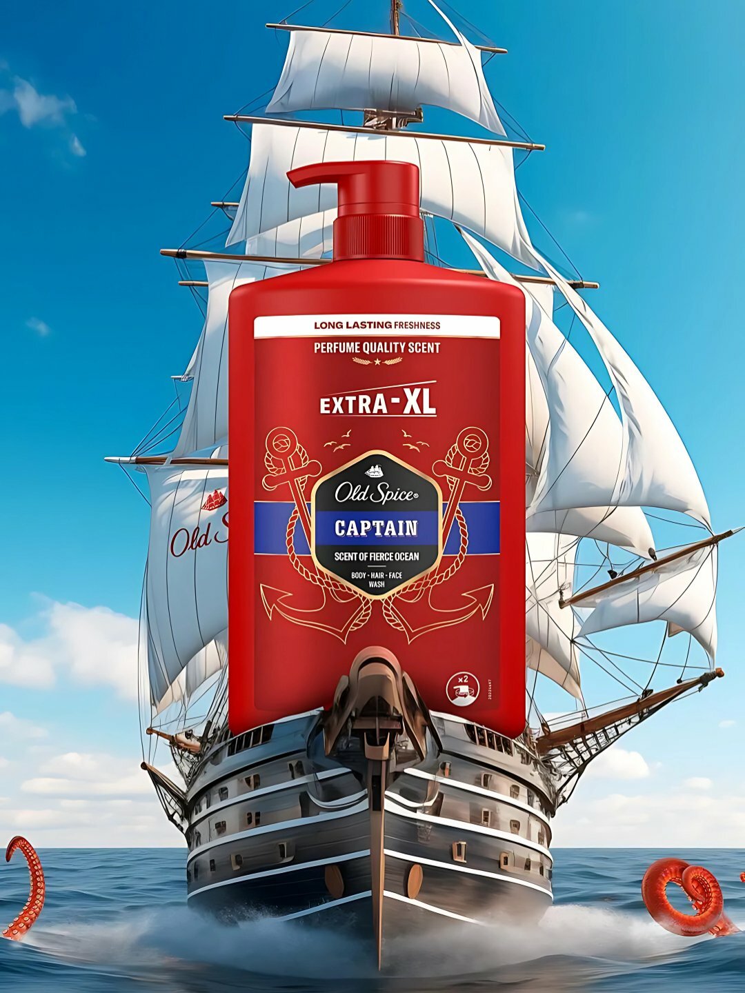 Гель для душа Old Spice Captain 3в1, 1000мл, мужской, аромат цитруса и сандала — фото 1