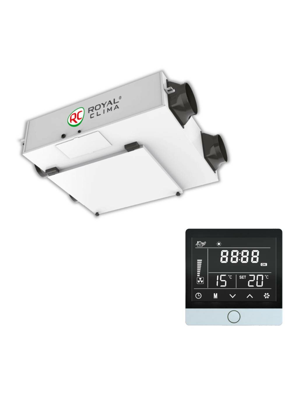 Установка приточно-вытяжная ROYAL CLIMA PRIMO 4.0 RCS-250-P 4.0 встроенный wi-fi встроенный датчик CO2