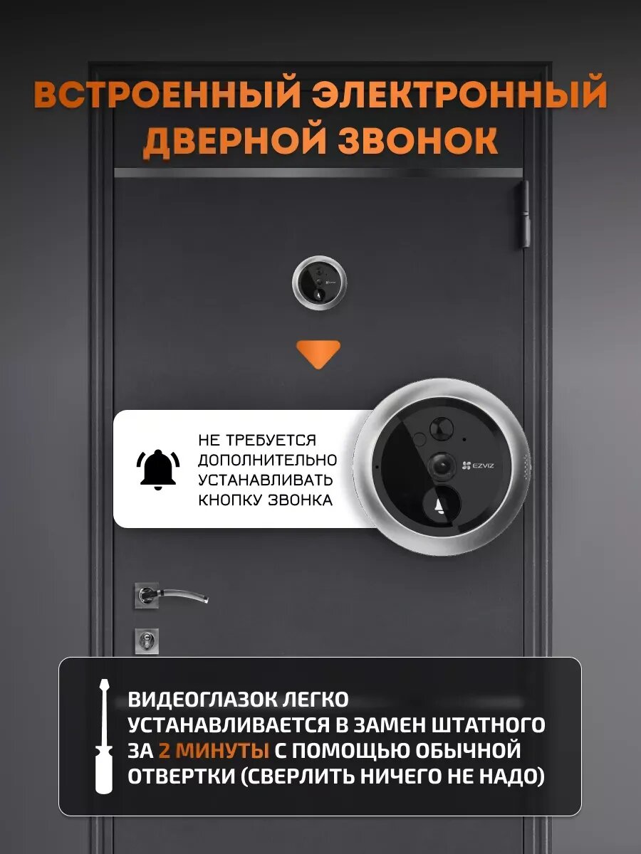 Безопасный видеоглазок с монитором и звонком