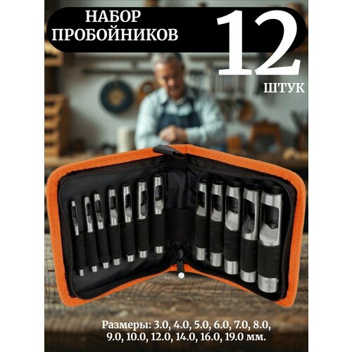 фото Набор пробойников 12шт. 3,0-19,0мм в сумке автоdело