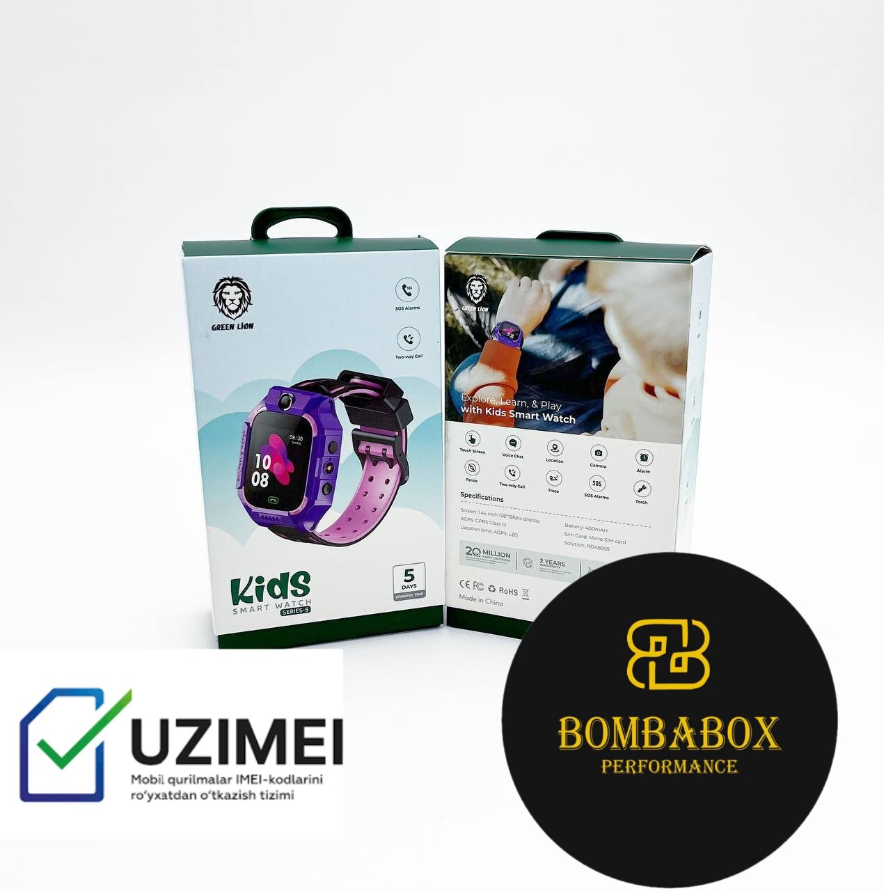 Умные детские часы Green Lion Series-5 | GPS, Камера, SIM, Водонепроницаемые, Голосовые вызовы, Игры