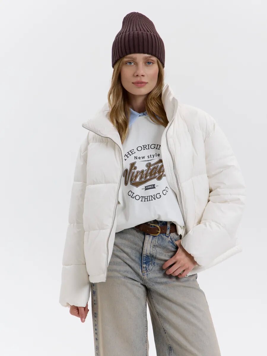 Пуховик Телодвижения, размер 44, белый