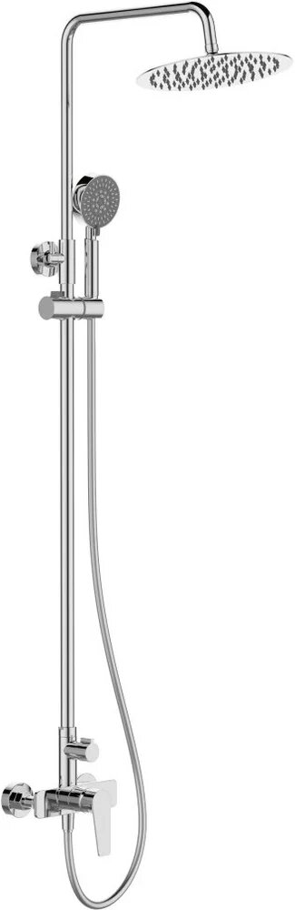 Душевая стойка BelBagno Ancona DOCM-CRM с тропическим душем со смесителем латунная без излива хром рычаг сбоку с лейкой с девиатором