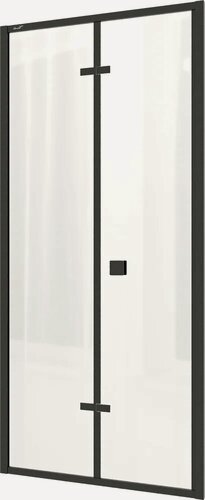 Изображение товара Душевая дверь в нишу Ceruttispa Bella D101B стеклянная, гармошкой, 100 см, с черным профилем, итальянская