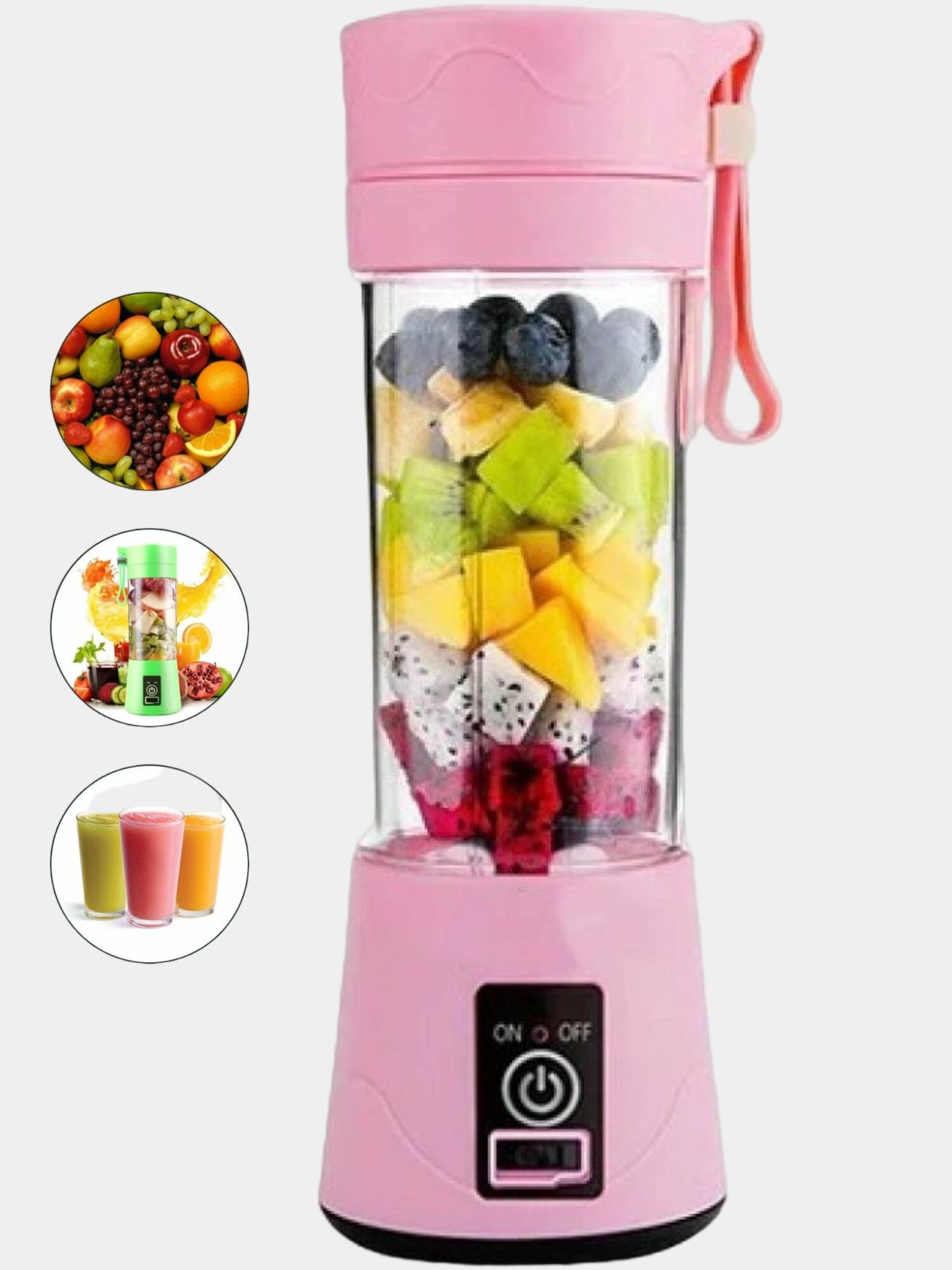 Мини портативный блендер 380 мл — удобно готовить напитки где угодно