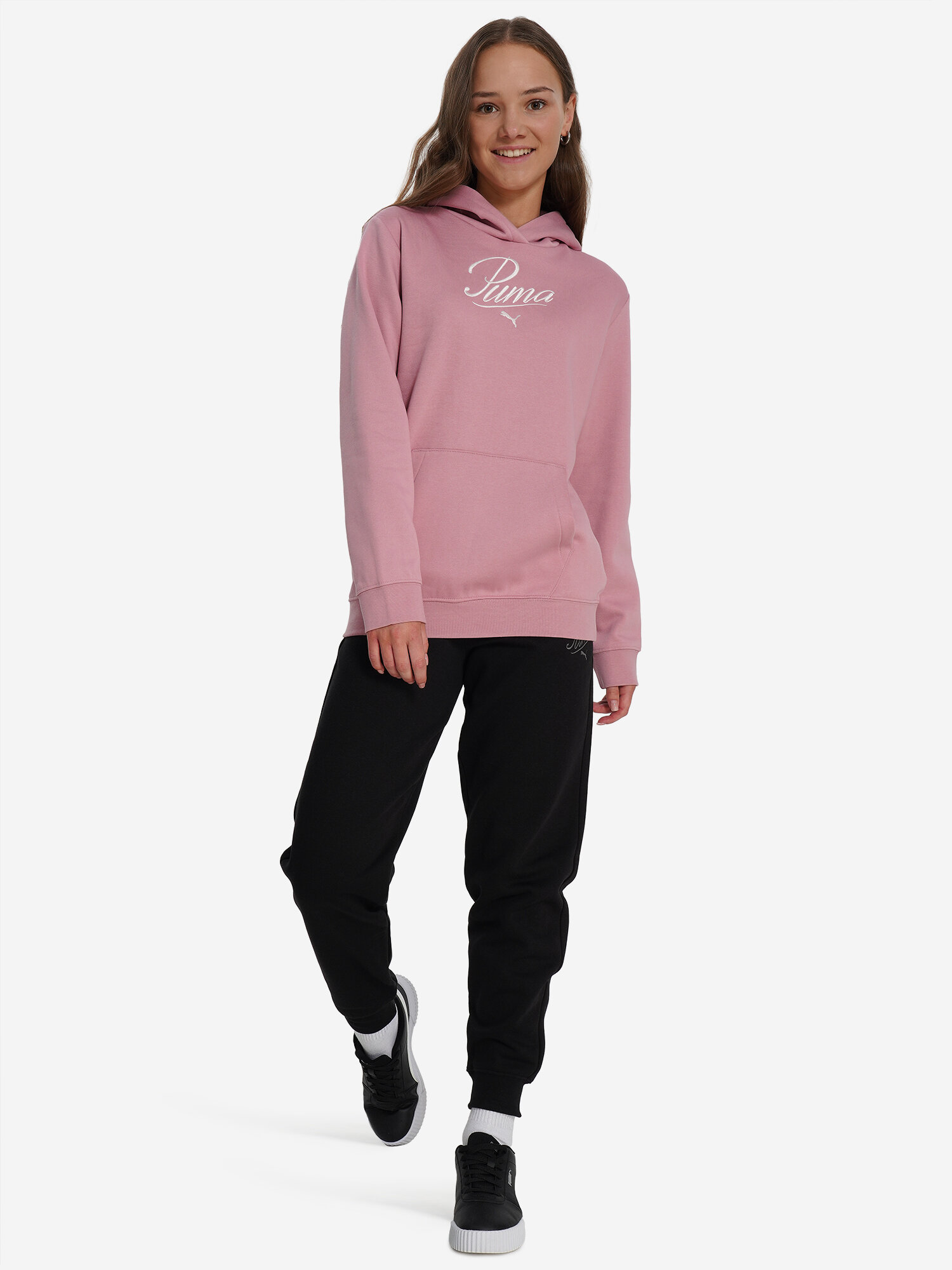 Худи PUMA, размер 152, розовый — фото 1