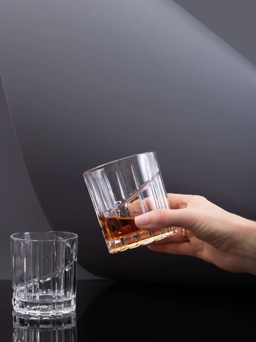 Стаканы Aura Of Bohemia, вращающиеся, прозрачные, стекло, 310мл, 2шт. с формами для льда — фото 1