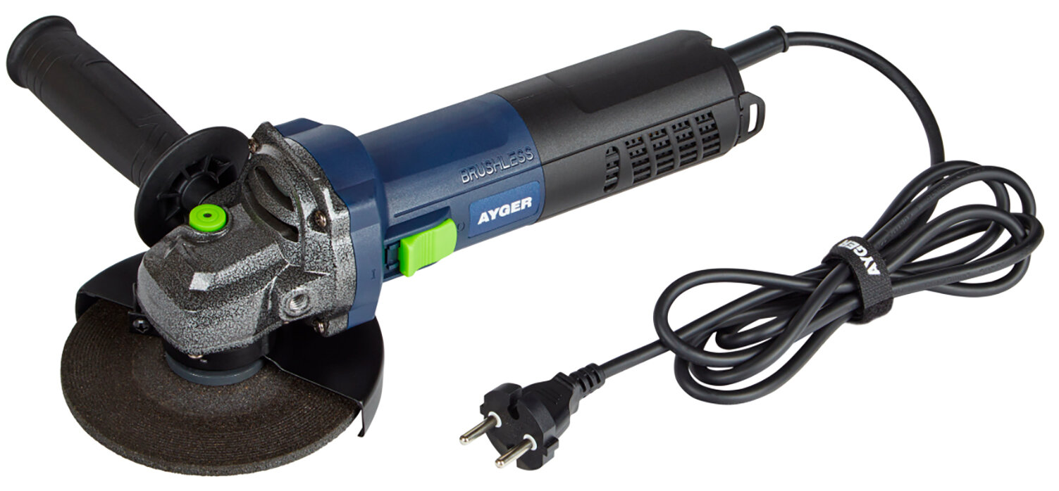 Угловая шлифовальная машина (болгарка) Ayger бесщеточная AG1400/125B