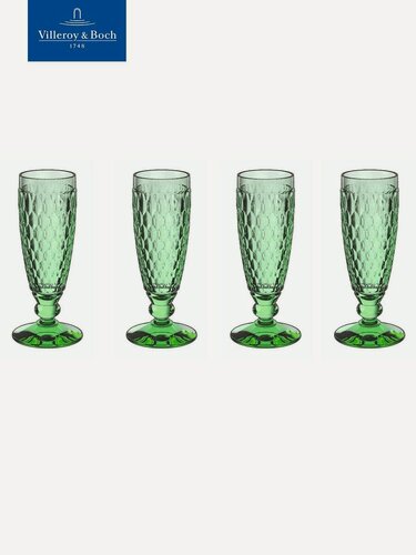 Изображение товара Набор бокалов для шампанского 120 мл, 4 шт, Boston Coloured green, Villeroy & Boch, Хрустальное стекло