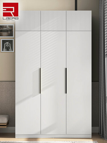 Изображение товара LAERA Шкаф распашной с антресолью для одежды 120х52х260 мыло белый