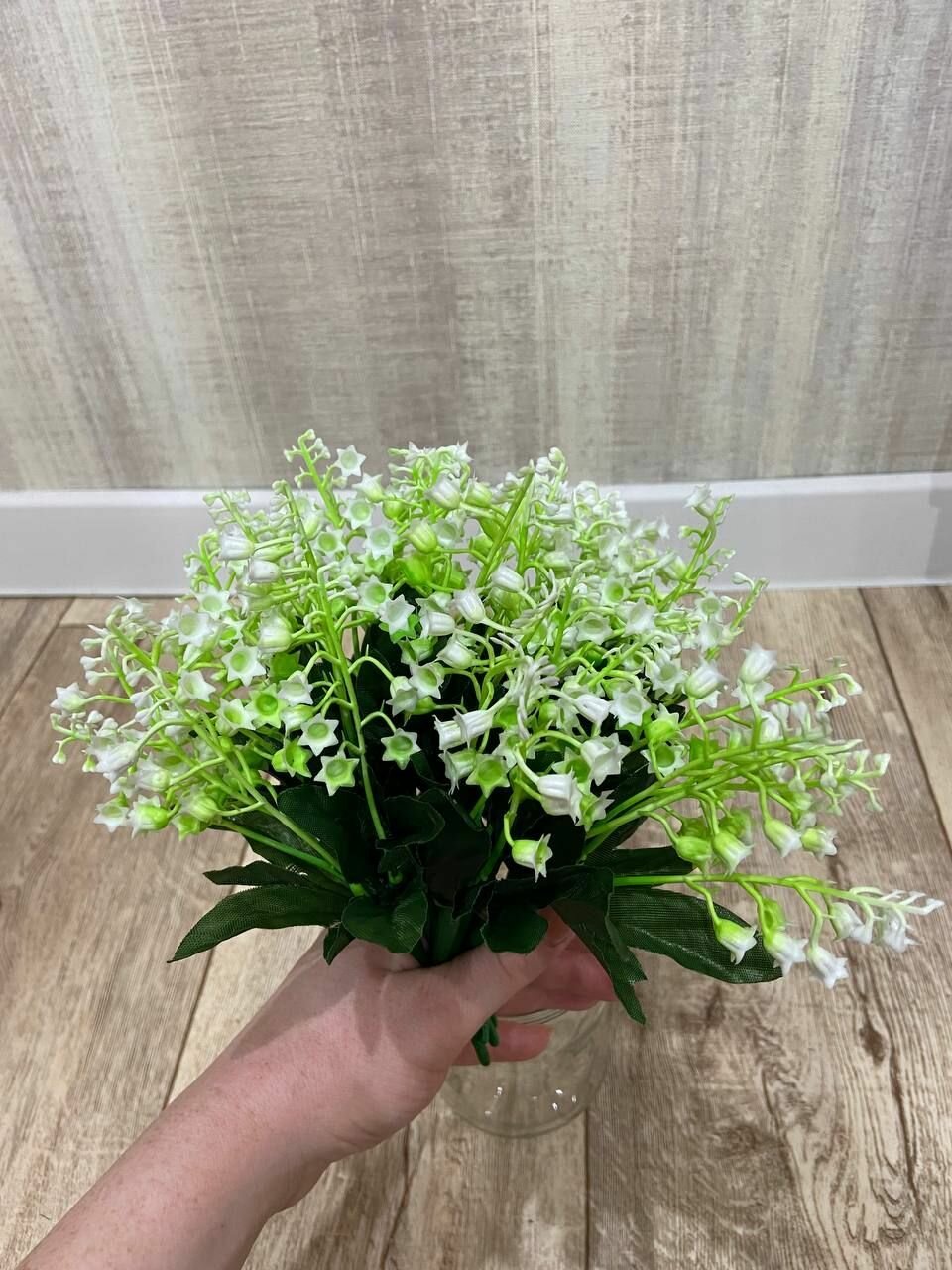 Цветы искусственные ландыши букет 3 ветки 35 сантиметров пластик