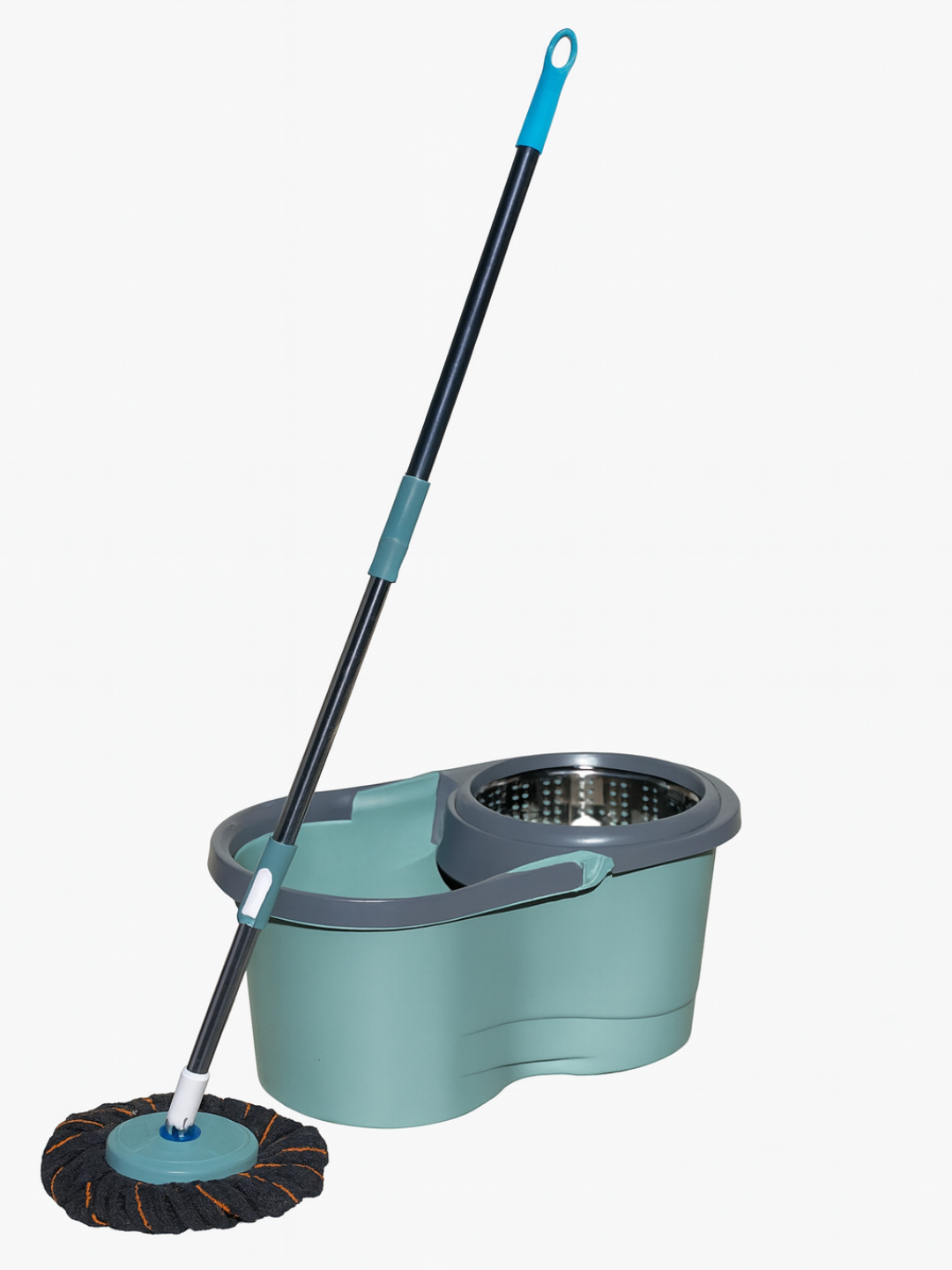 Набор для уборки, швабра и ведро на колесах, отжим, вращение на 360 градусов