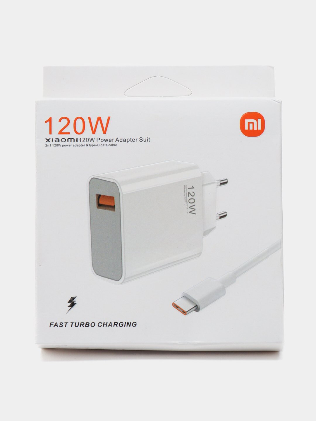 Комплект адаптера питания и кабеля Type-C Xiaomi 120Вт, для быстрой зарядки, кабель в комплекте