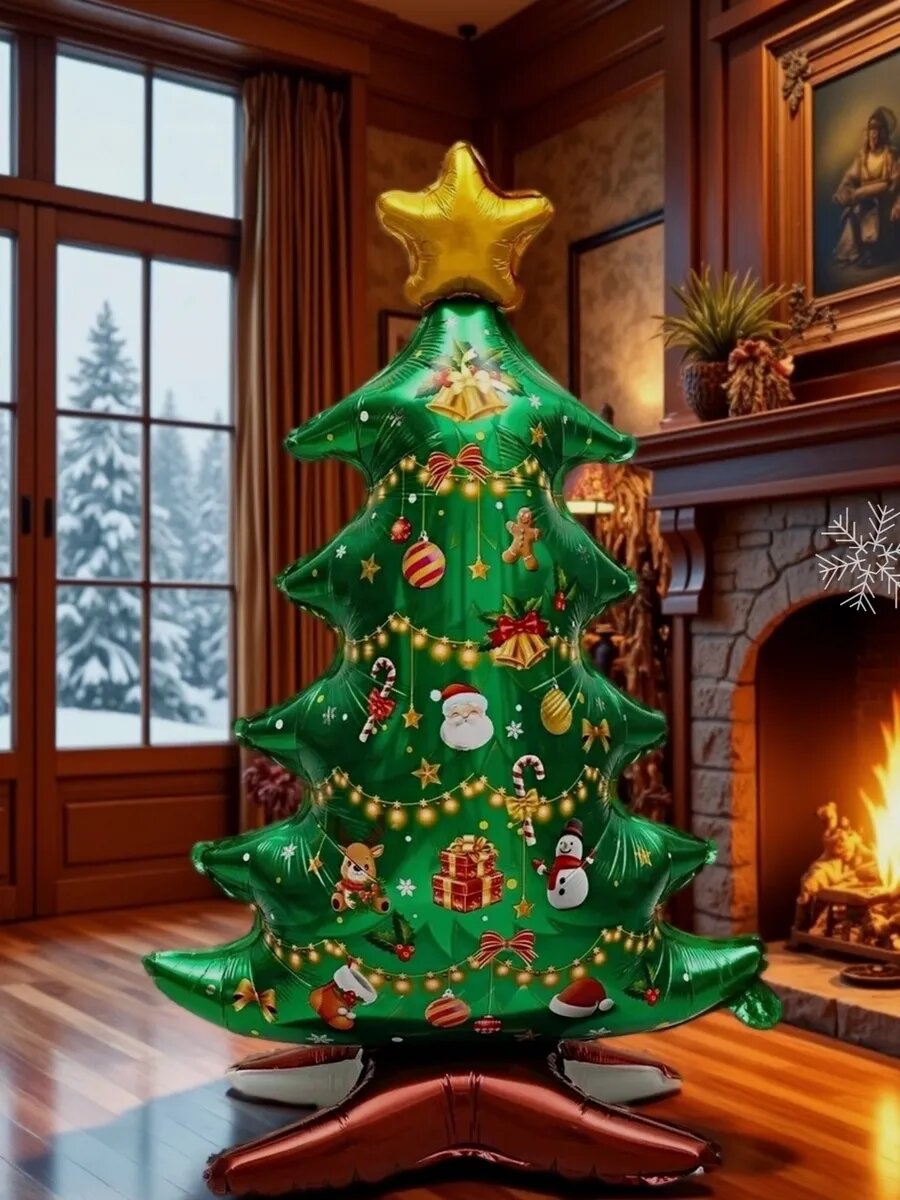 Фольгированный шар новогодняя надувная Елка