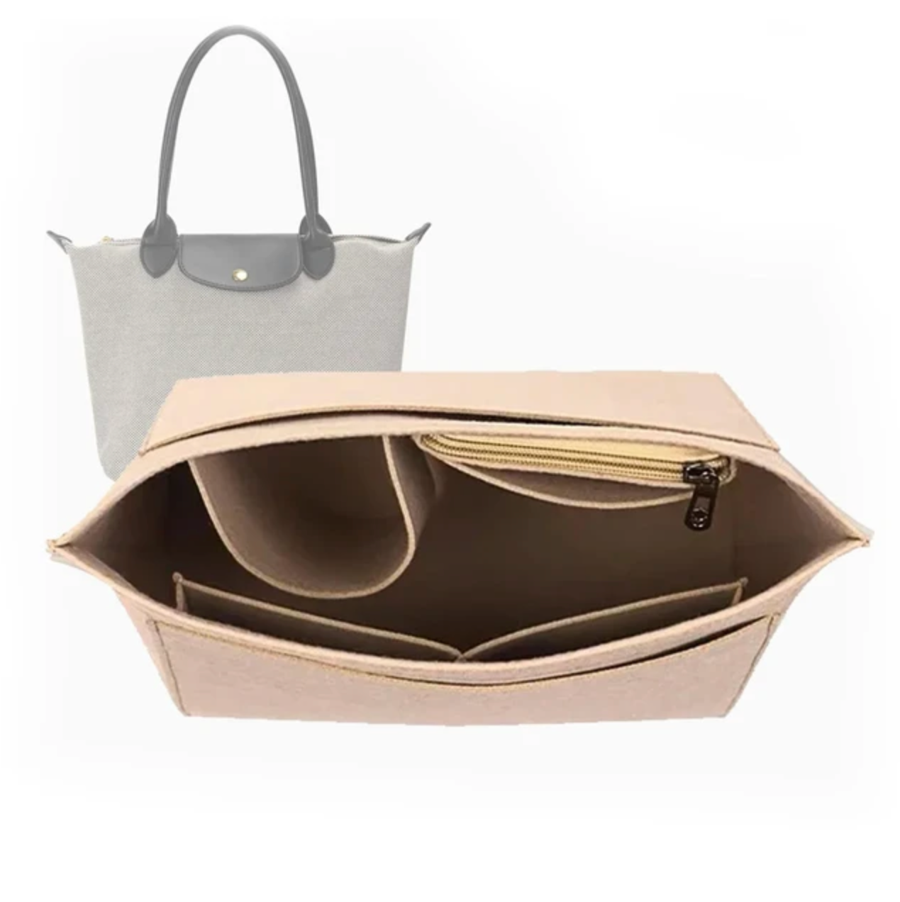 Органайзер для сумки Longchamp M Tote, бежевый, текстиль, размер M