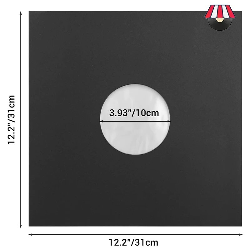 Мягкие черные крафтовые конверты для виниловых пластинок с пленкой HDPE, антистатические, 10 дюймов, 5 шт