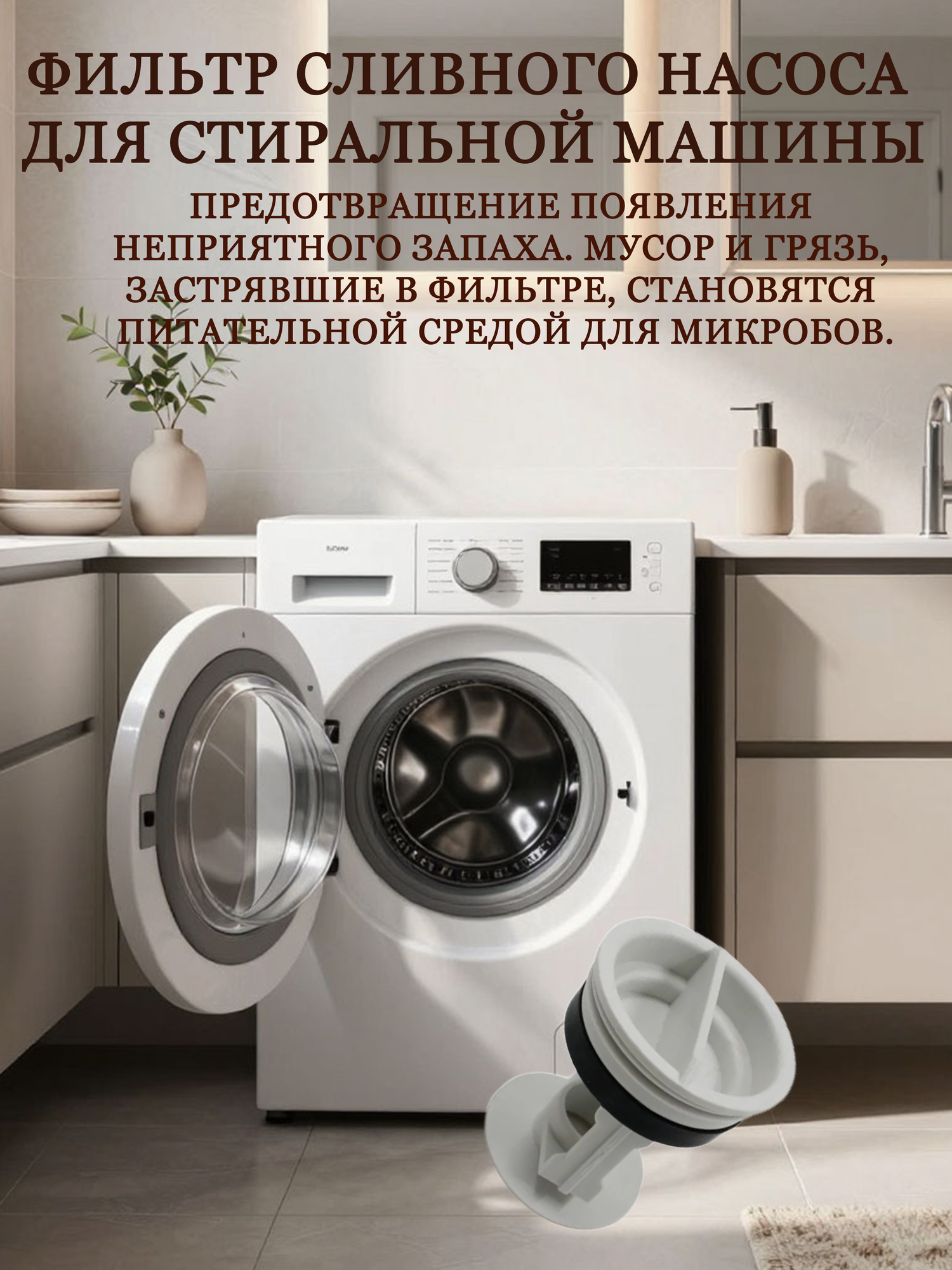 Фильтр сливного насоса для стиральной машины Blomberg 2872700100 WAF5200A-HON, WAF5280-HON