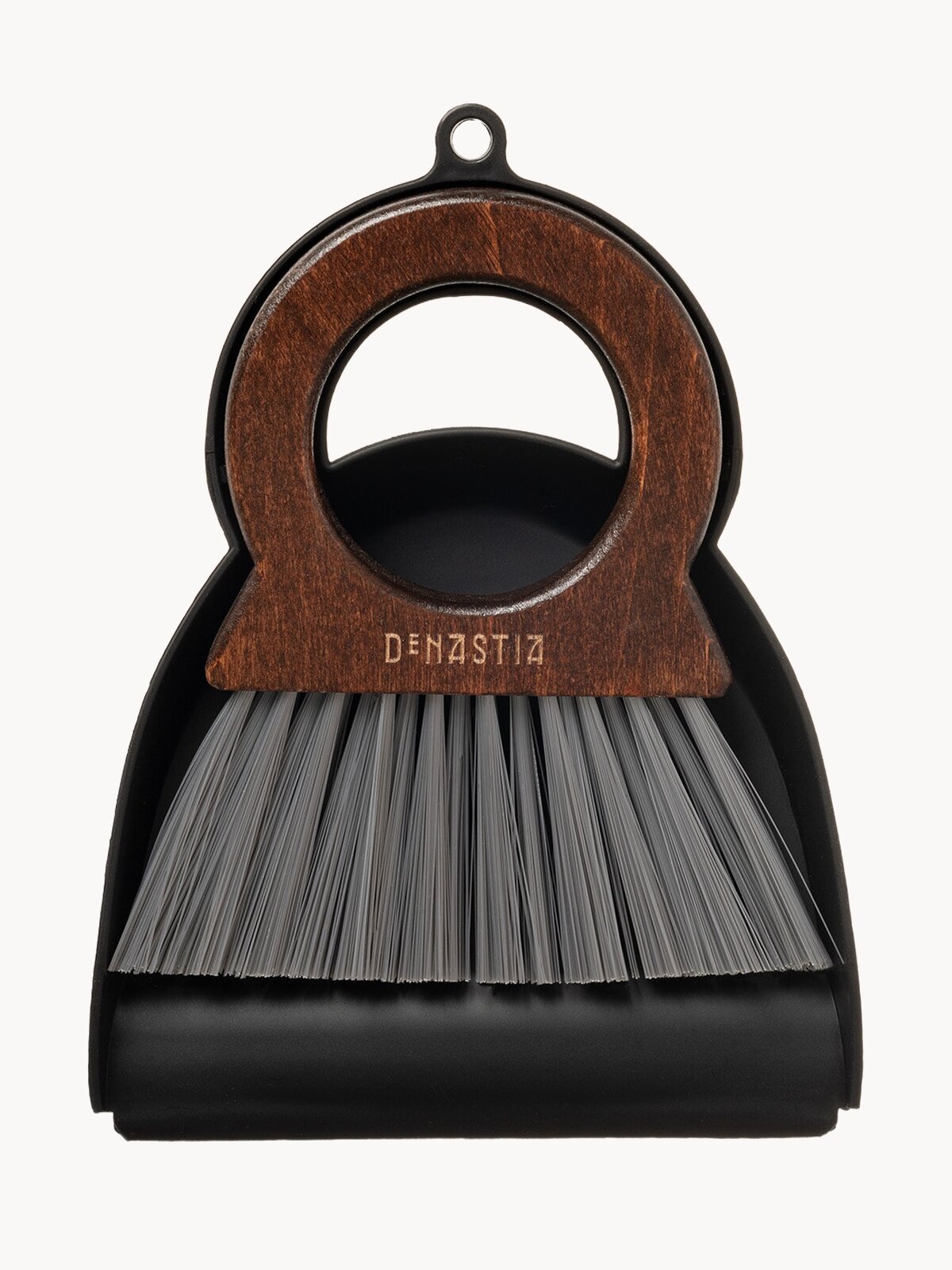 Щётка с совком DeNASTIA "Dark wood", деревянная ручка из бука