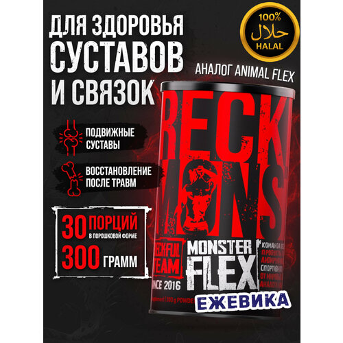 MONSTER FLEX RECKFUL, Комплекс для суставов и связок, 300 гр, 30 порций, 100% ХАЛЯЛЬ, Ежевика