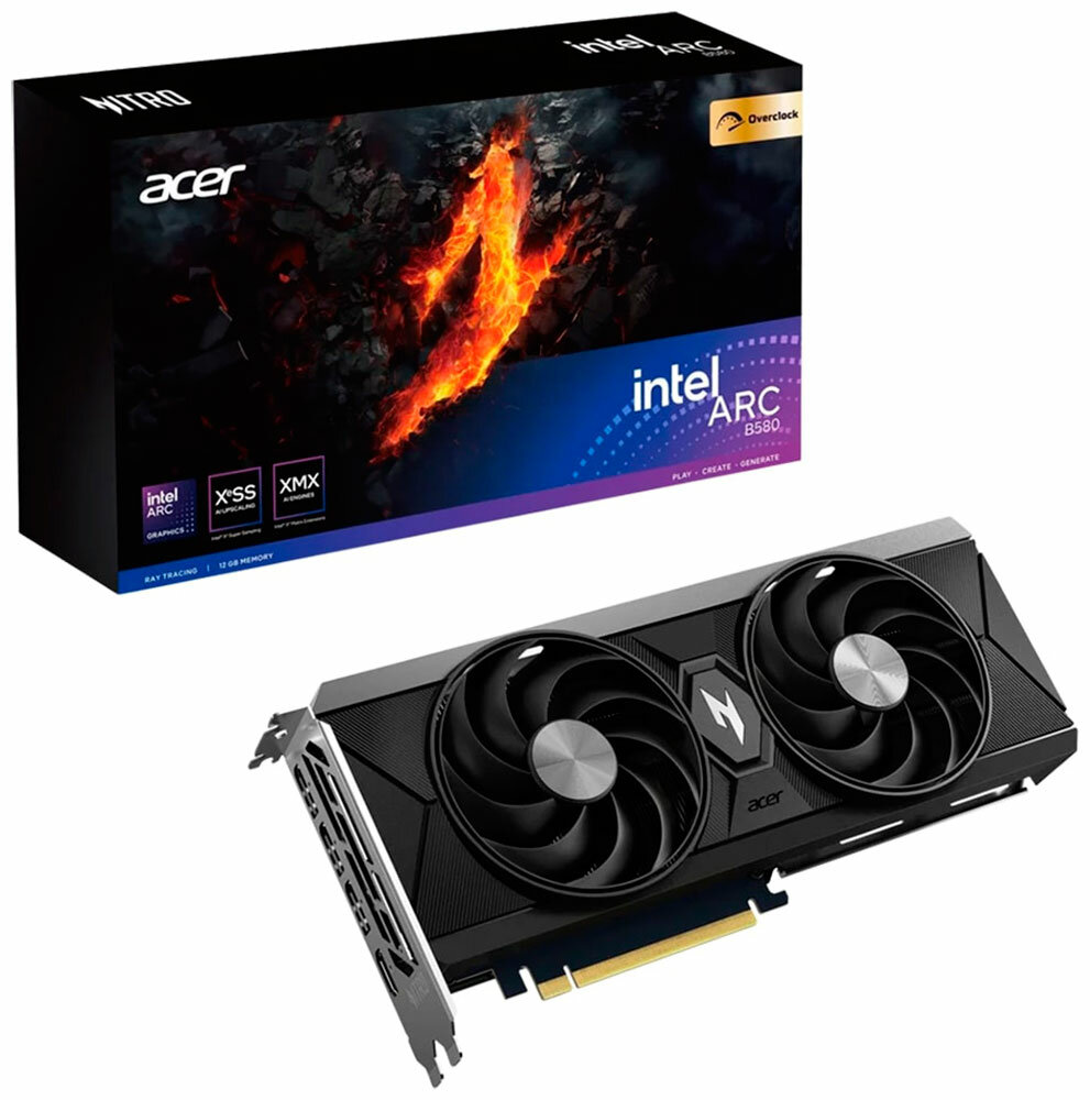Видеокарта Acer Nitro Intel Arc B580 OC 12GB (DP. Z4BWW. P01)