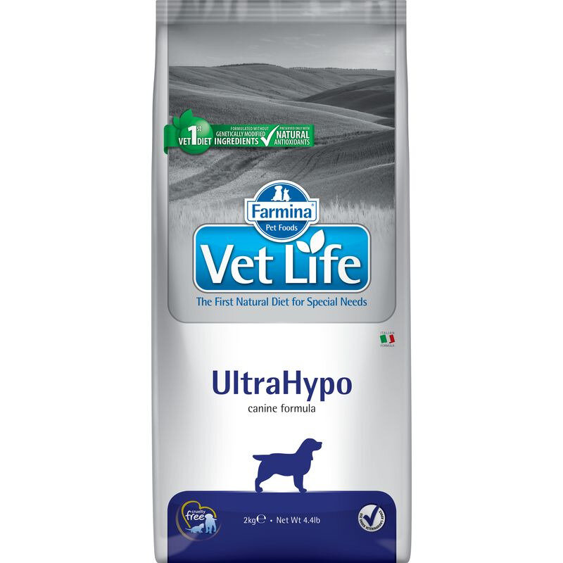 Farmina Vet Life Dog Ultrahypo ветеринарный диетический сухой корм для взрослых собак с аллергическими пищевыми реакциями и атопиями 2 кг