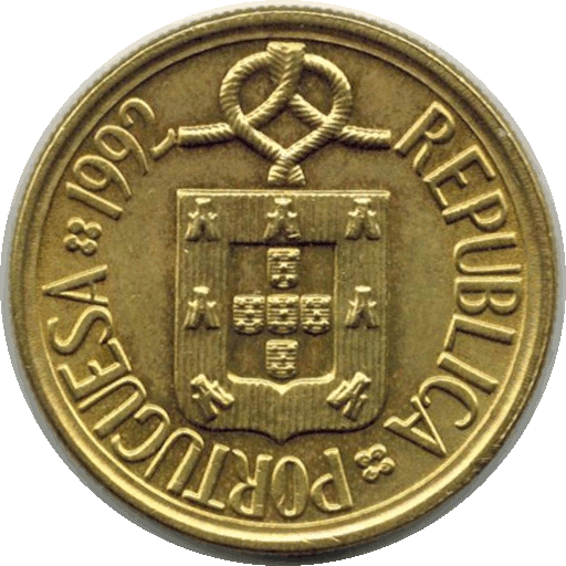 Монета. Португалия. 5 эскудо. 1992 г. Из оборота. — фото 1