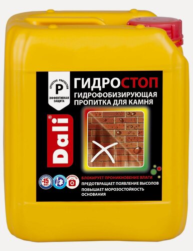 Изображение товара Пропитка гидрофобизирующая для камня и кирпича Dali Гидростоп (5л)
