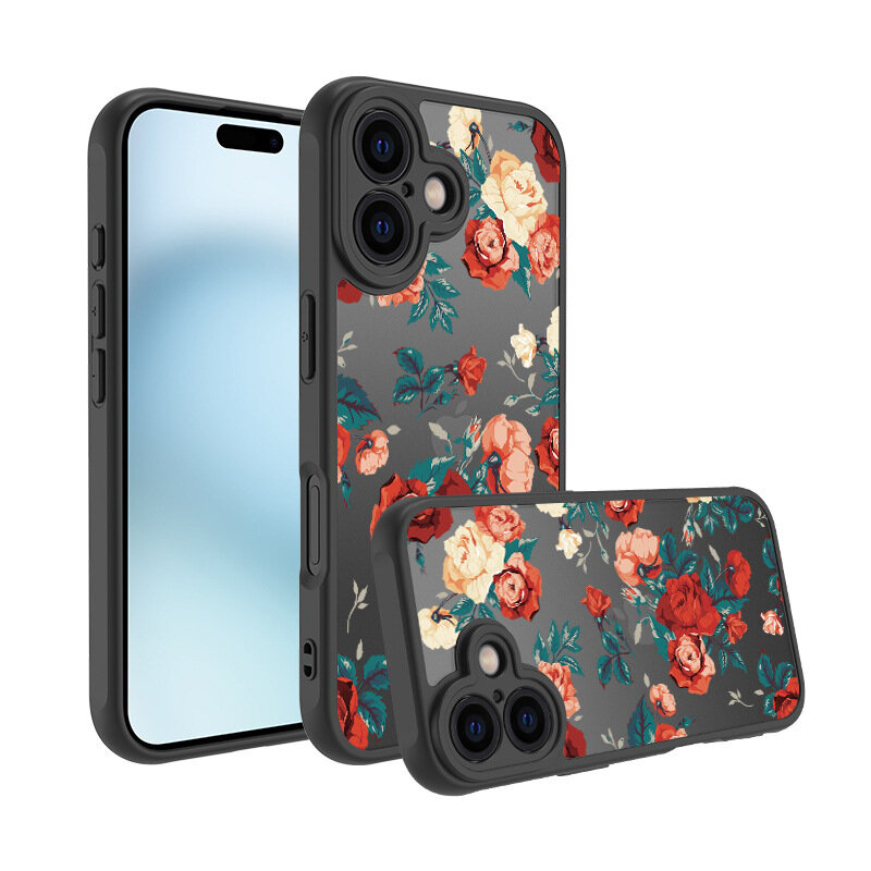Чехол Creative Case Print для Apple iPhone 16 (айфон 16) противоударный, красная роза