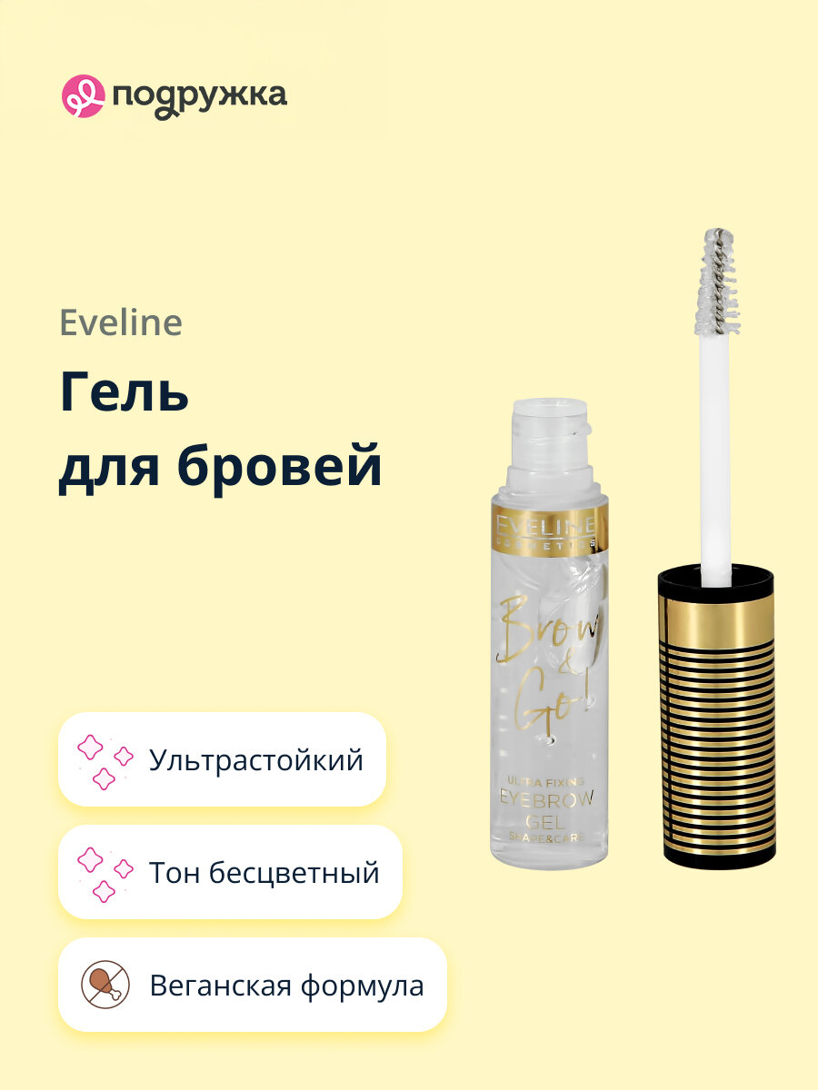 Гель для бровей EVELINE BROW & GOW бесцветный