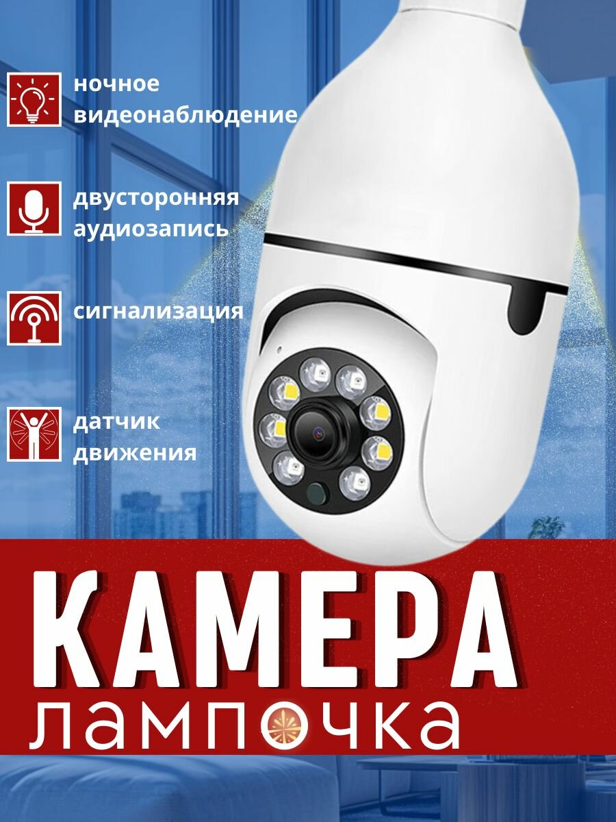 Камера видеонаблюдения лампочка/умная видеоняня для дома и улицы
