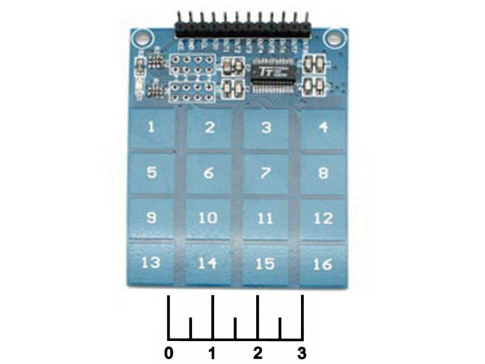 Радиоконструктор Arduino клавиатура 16 кнопок (емкостная) TTP229